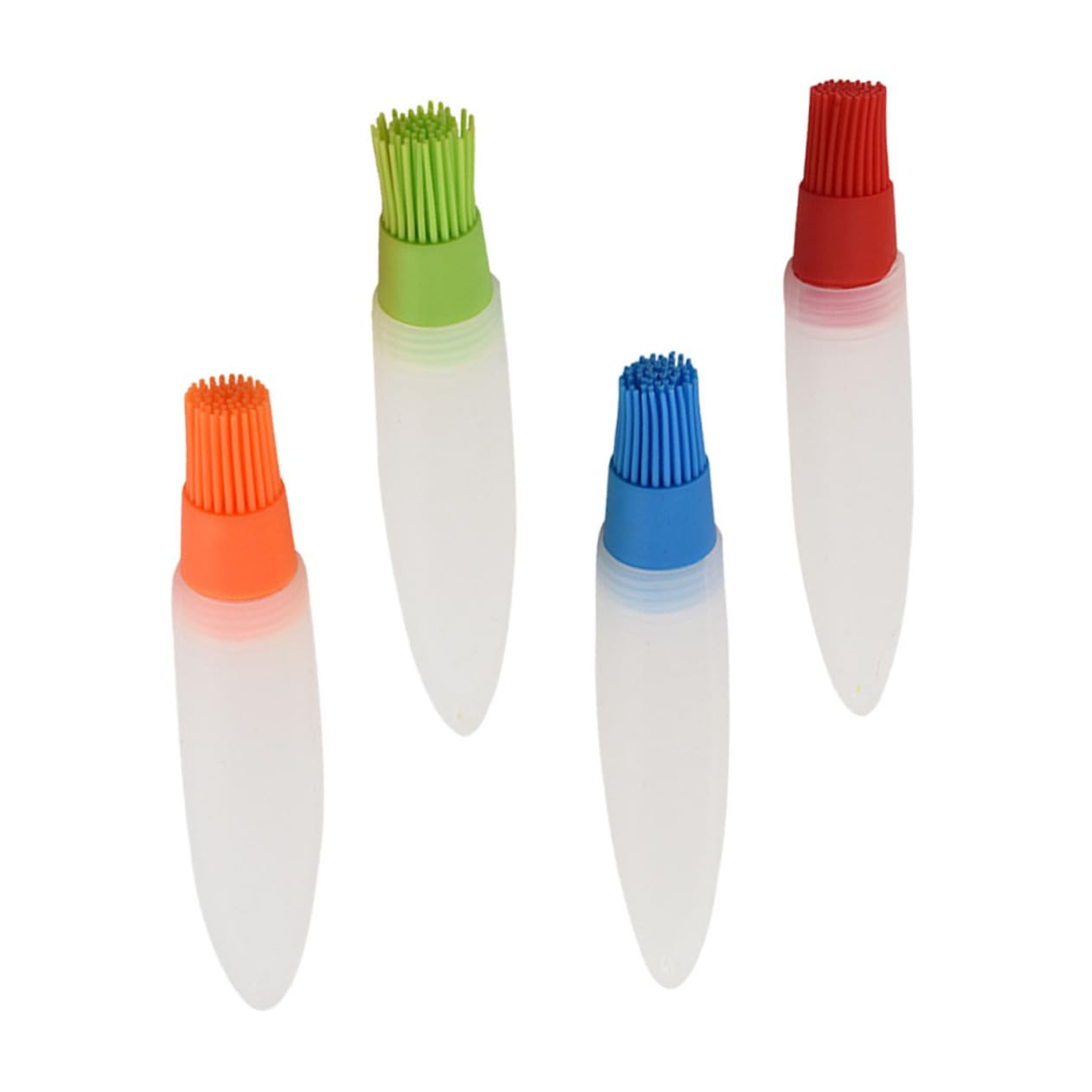 VANZACK 4Pcs Silicone Pointed Tail Oil Bottle Brush Kitchen Supplies for Bbq Grilling Food Grade Silicone Safe Durable for Marinades Sauces Outdoor Cooking Essentials