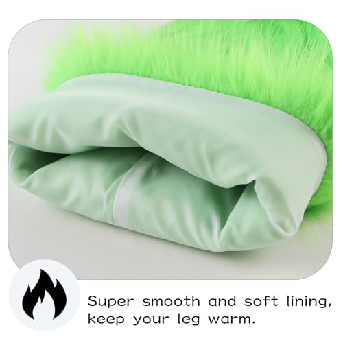 Image of Peecabe Winter Women Faux Fur Fluffy Leg Warmers Fuzzy Long Boot Covers Furry For Christmas