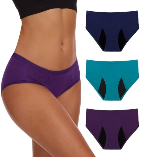 Image of YESWEL Period Underwear For Women Leakproof Hipster Brief Heavy Flow 3 Pack
