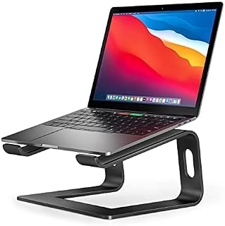 NULAXY Laptop Stand for Desk, Aluminum Laptop Riser, Ventilated Computer Stand Compatible with MacBook Pro/Air, Dell XPS, HP, Lenovo More 10-15.6 Laptops(Black)