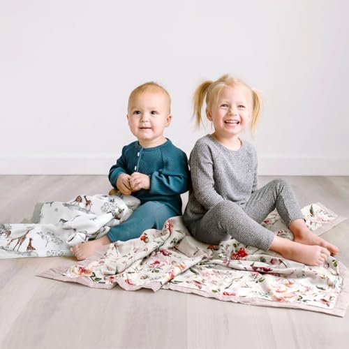 Image of GRSSDER Cotton Muslin Quilt Blanket - Silky Soft and Breathable Baby Blanket Quilt, Oversized Muslin Blankets for Newborns, Toddlers & Kids, 6 Layers Reversible Design for All Seasons, 47 inch x 47 inch