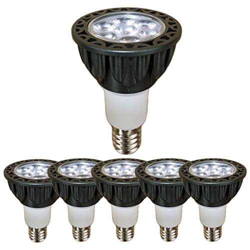 VIMLITE LED電球 E17 調光器対応 電球色2700K 5W 400LM レフランプ40W〜50W相当 中角30度 高演色性Ra82 ダクトレール用LEDスポットライト 密閉器具対応 6個セット (本体黒 (E17口金 調光), 電球色(2700