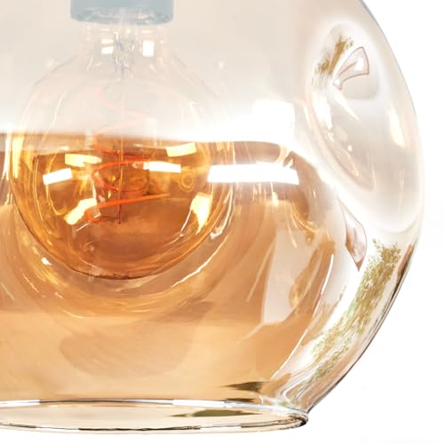 Plafonnier verre ambre structure 25 cm Ripoll abat-jour resistant