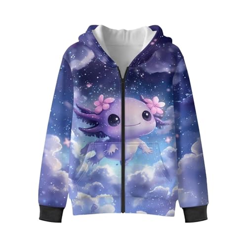 Girls Fleece Zip Up Hoodies with Pockets Cozy Warm Winter Jacket Outerwear for School Casual Daily Wear 6-16Y4