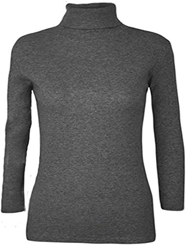 Image of Loxdonz Girls Long Sleeve Turtleneck Tee Shirt Kids Casual High Neck Tops T-Shirts | Youth Size 3-14