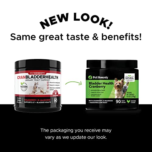 Pet Honesty Bladder Health Cranberry Supplement For Dogs – Kidney Support For Dogs, Dog Uti - Cranberry & D-Mannose To Help Support Dog Urinary Tract Health, Dog Urine & Dog Bladder Support (Chicken) #TOP1