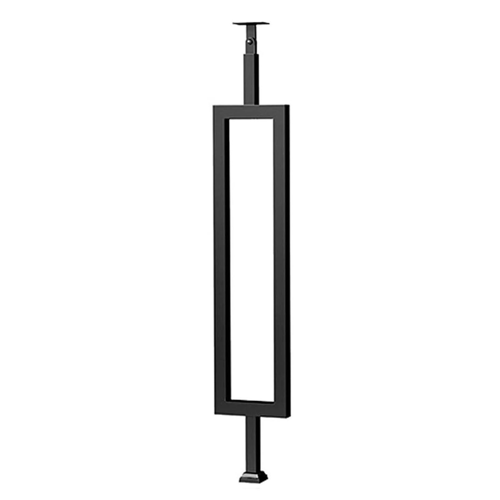JOUFNING Hand Rails for Outdoor Steps - Single Rectangle Armrest Guardrail, Column Spindle With Adjustable 270° Angle Bracket, for Deck, Loft, School Stairs Fence Remodeling(Black,85cm/33.5in)