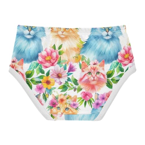 Cotton Toddler Girls Underwear Flowers Blue Orange Cats Animal Girl Panties Cute Stylish Briefs Girls Undies 2t2