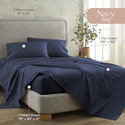 Image of Whisper Organics 100% Organic Cotton Bed Sheets with Deep Pocket 4 Pc. Set