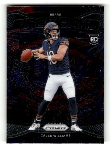2024 Panini Prizm Fireworks 25 Caleb Williams Chicago Bears RC Rookie NFL Football Trading Card