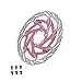 rockible Bike Disc Brake Rotor with Screws 160mm Replace Men Women Heat Dissipation Bicycle Rotor Braking for Sports Mountain Bike, Pink