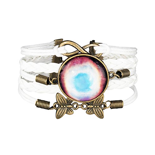 Fabulous Bijoux Pulsera Infinita Medallon Aves Infinity Karma Blanco Galaxia Colores