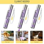 Cat Toy, Distinctive Purple Painted Metal Casing with Paw Print Design, USB Rechargeable, 3 Light Modes & 5 Adjustable Patterns,Interactive Chase Toy for Indoor Cat & Dog & Bird Training & Exercise - Image 4