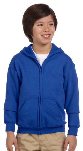 Gildan boys Heavy Blend Full-Zip Hooded Sweatshirt(G186B)-ROYAL-M - Main Image
