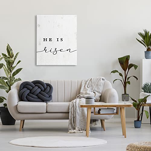 Image of 'He Is Risen Phrase Rustic Pattern Minimal Text'| Canvas Art | Stupell Industries | 30 x 40 Inches, Easy to Hang and Sturdy, Made in USA, by Lil' Rue