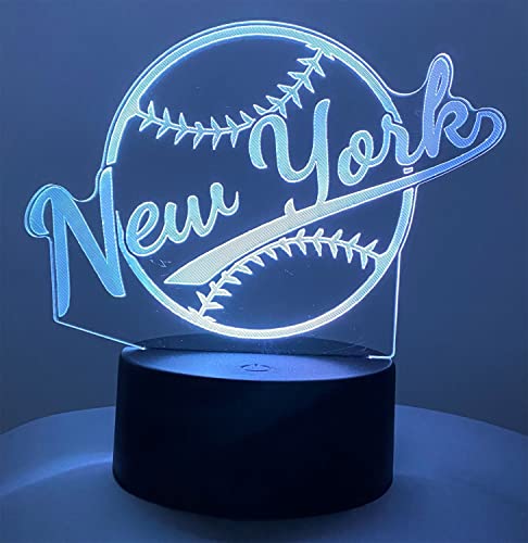 Lámpara LED 3D Beisbol New York con control remoto