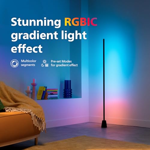Image of Philips LightTheatre Wi-Fi Gradient Floor Lamp | RGBIC Multi-Color Display | Easy Setup | App & Voice Control | Compatible with Alexa, Google Home & HomeKit, LED