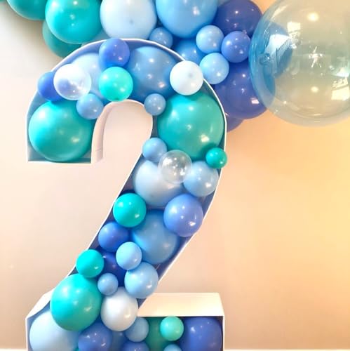 Image of BAUANOOY Ocean Balloons, 60pcs 12 Inch Turquoise Balloon Transparent Balloons Metallic Blue Teal Blue Balloon for Under the Sea Party Baby Shower Wedding Shark Party Decorations