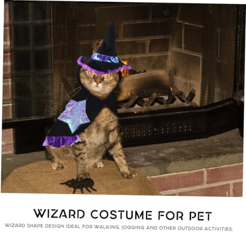 Disfraz de mago para perro talla L Halloween miniatura 5