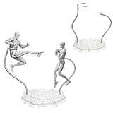 SveLoSolt 2 Pack Action Figure Stand with 2 Adjustable Serpentine Arms Soft Metal clamp & 3mm Metal Peg, Figure Display Holder Stand Base Compatible with 6 inch Marvel Legends and HG RG SD SHF Gundam 1/144 Toy