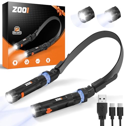 ZOOI Neck Light, Gifts for Men, Neck Flashlight Lamp, Dad Gifts for Him Boyfriend Husband, Fathers Day Mens Gifts for Dad, Gift for Men Who Have Everything, Cool Gadgets Stuff for Camping, Fishing
