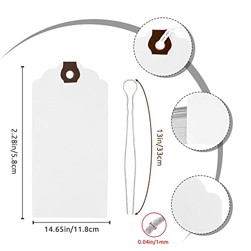 4 3/4-In X 2 3/8-In Shipping Tags With String Attached Manila Tags Inventory Tags Luggage Paper Tag Present Tags With String Attached Blank Hang Label Tags With Reinforced Hole Eyelet #TOP6