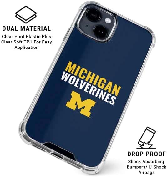 Skinit Clear Phone Case Compatible with iPhone 14 - Officially Licensed University of Michigan Wolverines M Design