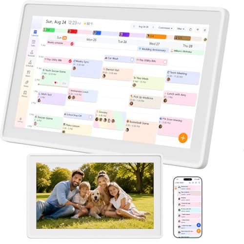 OWNCOZY 15.6' Digital Family Calendar Wall Planner, Family Command Center with Touch Screen Shared...