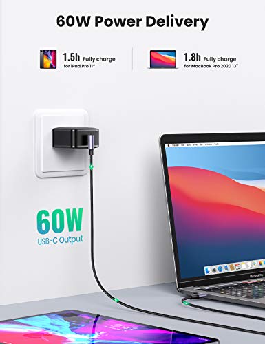 UGREEN USB C USB C Kabel 60W Hoek Stroomvoorziening USB C USB C Kabel 90 Graden 3A/ 20V Compatibel met Galaxy Note20 S21 S20 A52 Mi 10T, iPad Air 2020, iPad Pro 2020, XPS 13, MacBook Air etc. (1M+2M+3M) - Image 5