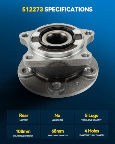 Image of PHILTOP 512273 AWD 2 x Rear Wheel Bearing Hub Assembly for Volvo XC90