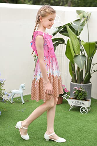 Goodstoworld Toddler Girl Dress for Kids Summer Beach Ruffle Tie Back Dresses for 2-8T4