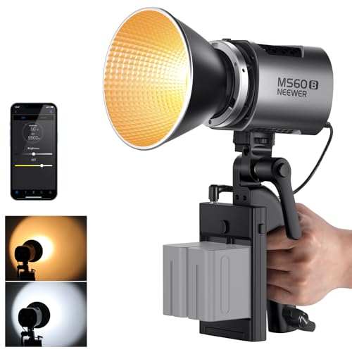 【COB Video Light Portatile con Tecnologia PWM】Luci studio fotografico offre una gamma di temperatura del colore regolabile 2700K-6500K e 12 effetti speciali per le riprese creative. faretto led fotografia ha un alto CRI di 97+ e un TLCI di 98+ per una resa cromatica accurata. L'equilibrata illuminazione dalla faretto led fotografia diurna è priva di sfarfallio a 1/2000s e non affatica la vista. La tecnologia di modulazione lineare PWM NEEWER fornisce