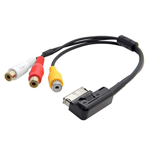 CHELINK AMI MMI to RCA Audio Cable DVD Video Female Input Cord for Audi A1 A3 A6 A7 A8 Q7 S7 VW Car, 3 RCA AMI Audio Video Cable