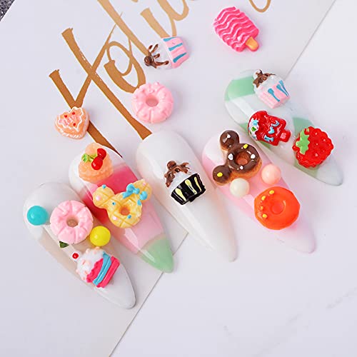 Dshijie Professional Nail Crystal Kit-400Pcs Candy Resin Nail Art Set Nail Gems Iridescent Multi-Lovely Shapes Resin Sugar Sweet Candy Ice ,Wax Pen For Rhinestones With Acrylic Beads Storage Container And Tweezer #TOP4