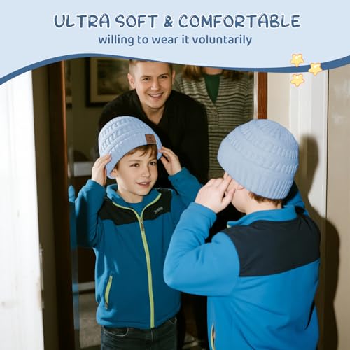 Durio Unisex Toddler Beanie - Soft & Warm Knit Kids Winter Hat, Stretchy Cap Fit for Toddlers to Kids Girls Boys (3-8 Years)3