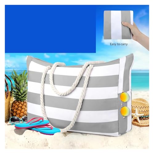 Sac extérieur rayé pliable avec fermeture éclair de plein air - 4