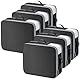 DIMJ Selbstkomprimierender Organizer - Bettwäsche Aufbewahrung, Packing Cubes Compression Bettdecken, Kleidung Aufbewahrung for Bettdecken, Kleidung, Decken, 6 Stück(Schwarz)