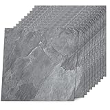 Yipscazo Peel and Stick Floor Tile 32 Sq.Ft Coverage 32-Pack Stone Gray 12' x 12' Vinyl Floor Tiles Self Adhesive Waterproof Perfect for DIY Projects