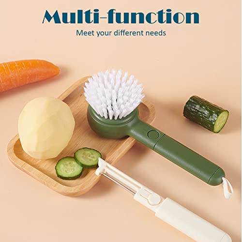 Mwellewm Z277 2 Pcs Vegetable Brush 2 In 1 Fruit And Vegetable Cleaning Brush And Peeler Potato Scrubber Kitchen Gadgets Multifunctional Brush thumb #1