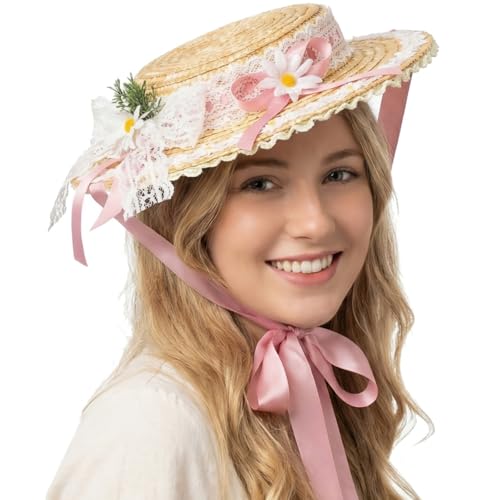 Sombrero Victorian Tea Party para Mujer, Ala Ancha