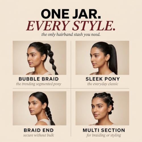 Image of Small Black Elastic Hair Ties, Soft Cotton Stretchable Rubber Bands, Non-Slip For Medium, Thick & Thin Hair, Pain-Free, Hair Styling Accessories, Ponytail, Scrunchy, For Women (Pack of 125)