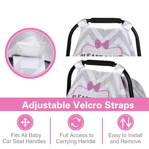 Image of Metplus Car Seat Cover Baby, 100% Muslin Cotton Infant Carseat Covers for Boys and Girls, Lightweight Breathable Canopy, Summer Stroller Sun Shade, Newborn Travel Essentials