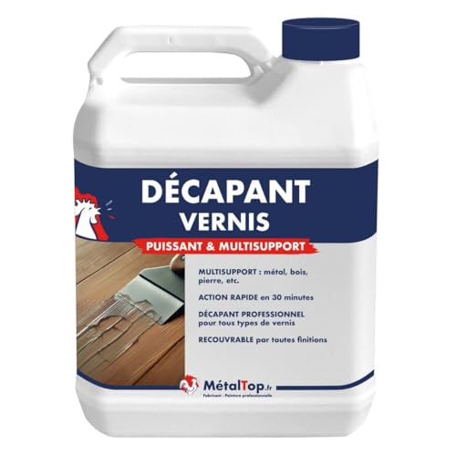 Metaltop Decapant Vernis - 1 L Enlève vernis, bois, métal, carrelage, ciment, plastique, etc