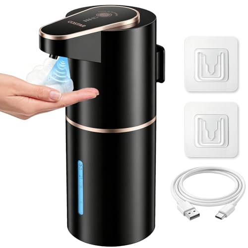 Image of Costar Automatic Soap Dispenser for Wash Basin, Rechargeable Sensor Foaming Handwash Dispenser Wall Mount, 3-Speed Adjustable, Auto Foam Dispenser for Kitchen, Bathroom - Deluxe Version