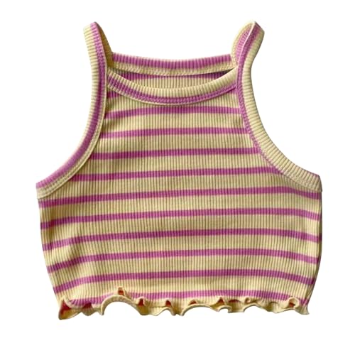 Lmdudan 6 Months - 6 Years Toddler Tank Top Girls Summer Cute Striped Sleeveless Tops 2025 Trendy Cami Tees Blouses