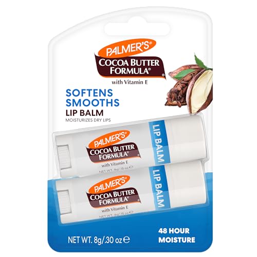 Palmer's Cocoa Butter Formula Lip Balm, All-Day Moisturization, Beach Bag Must-Have, Hydrates Dry, Cracked Lips (Pack of 2)
