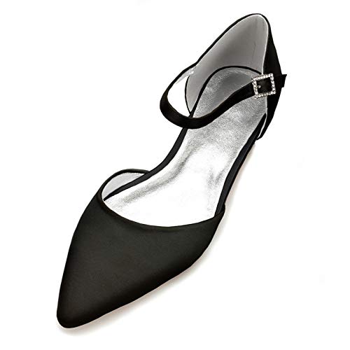 AQTEC Donna Scarpe da Sposa di Raso Punta a Punta