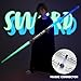 SYNCFUN 2 Pack 7 Colors Light Up Swords for Kids, Dual Extendable LED Swords Set with FX Sound (Motion Sensitive) and Sliver Handle for Fighters and Warriors, Halloween Birthday Party Gift for Boys