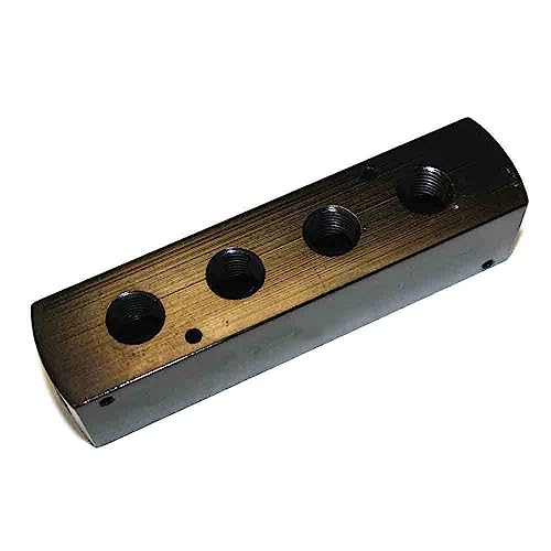 LEFITPA Replacement 3/8 Inch FPT (Inlet) x 1/4 Inch FPT (4 Outlets) Aluminum Rectangle Pencil Manifold Reducer for Interstate Pneumatics FPM44SR