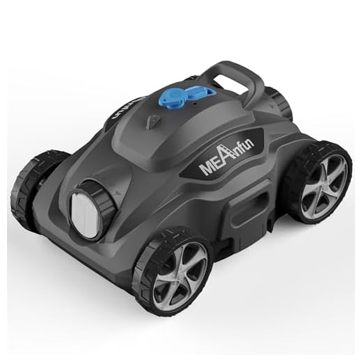 MEANFUN 2024 New Cordless Robotic Pool Vacuum Cleaner, Last 110 Mins & Clean 1076 Sq. Ft for above Ground and Inground pool Robot - 5800mah Automatic Parking Pools Cleaning Tools PC01 Grey